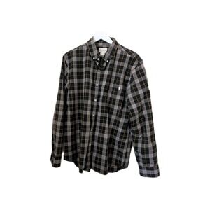 Obey Propaganda Men's Flannel Shirt Black Gray Yellow Button Up Long Sleeve Sz L